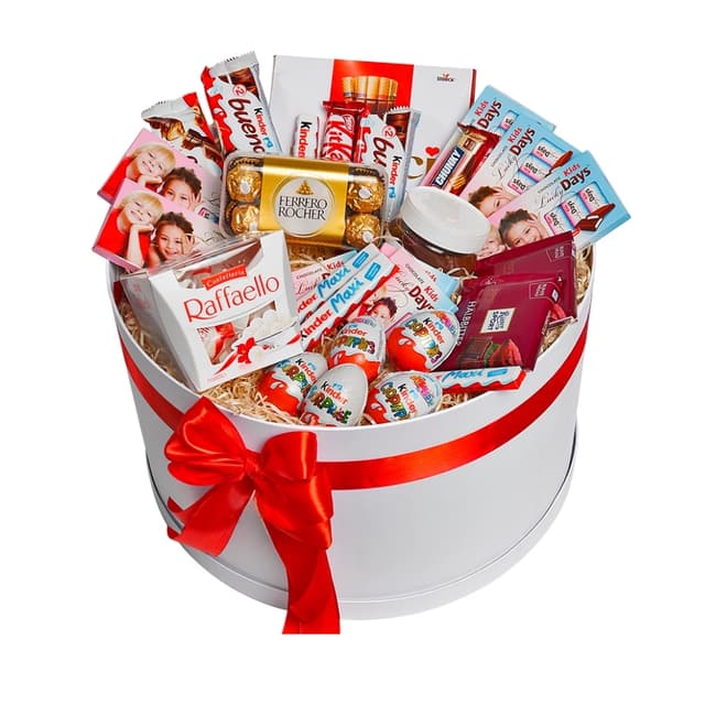 Շոկոլադե նվերների տուփ Kinder-ով և Raffaello-ով