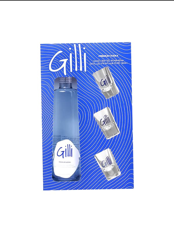 Vodka "Gilli" /with 3 glasses/ 500ml