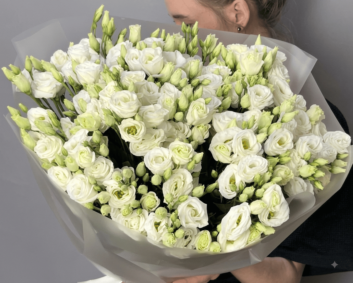 Փունջ սպիտակ լիզանտուսներով - Amela Rose