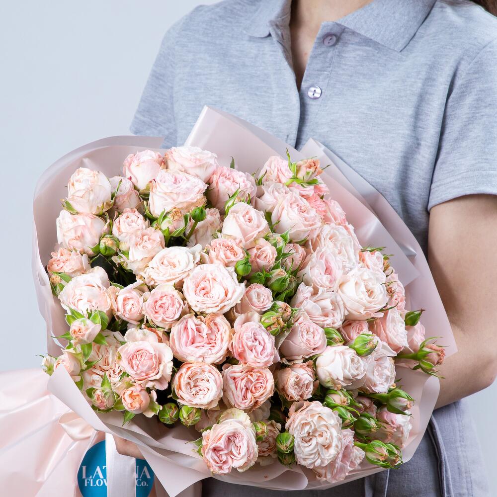 Bouquet "NASTYA" with Blush Pink Bush Peony Roses