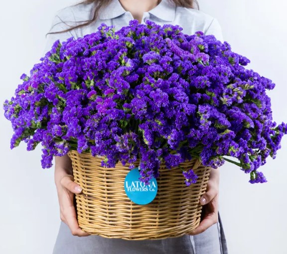 Flower in a Basket ‹Dry Purple› with limoniums