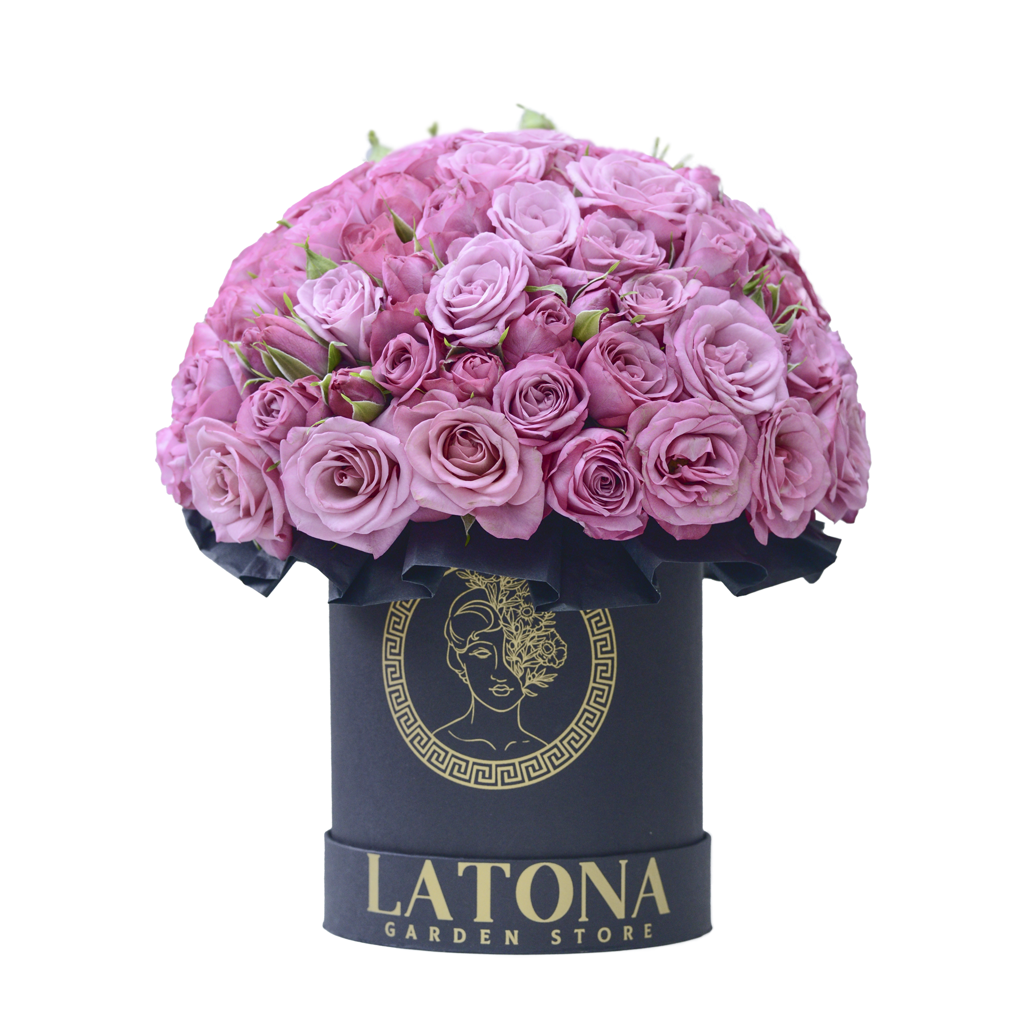 Flowers in a Box "Sedna" with pink Peony Roses