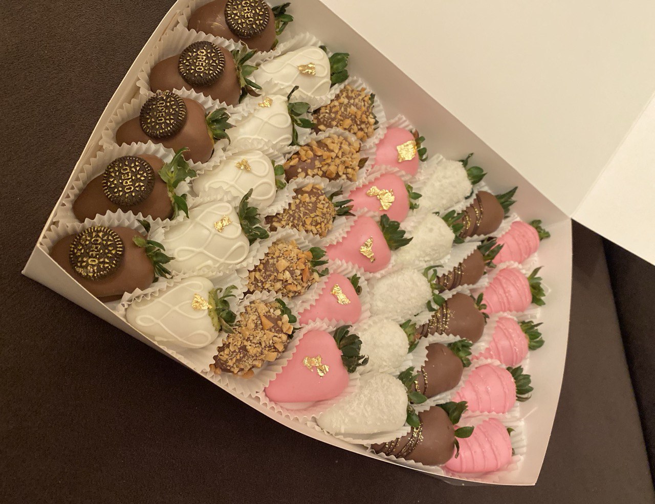 Large box with strawberries