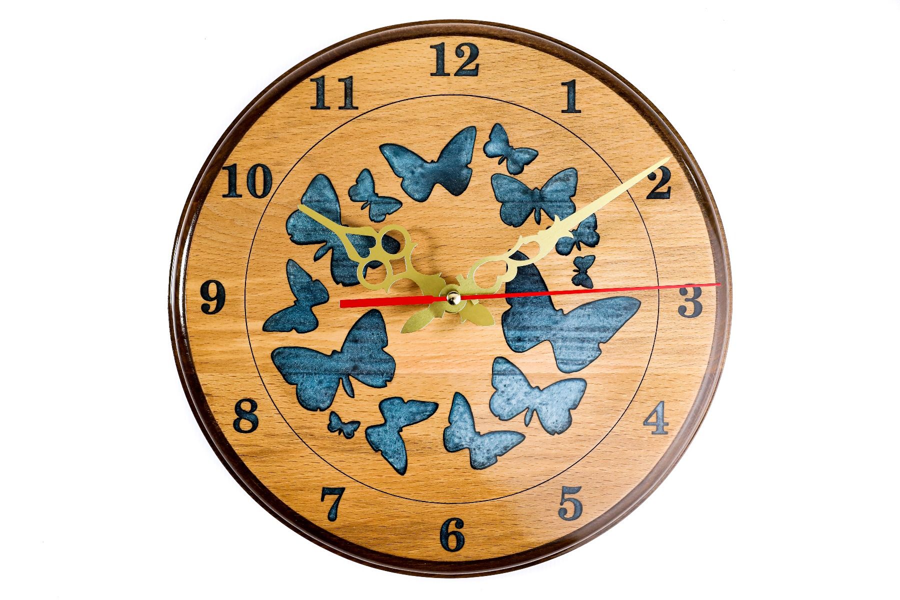 Պատի Ժամացույց՝   Թիթեռներ  (կապույտ)