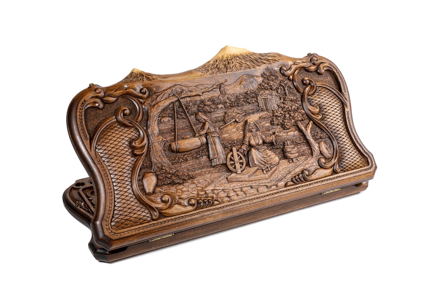 Backgammon "Village Scene" inlay, original Ararat