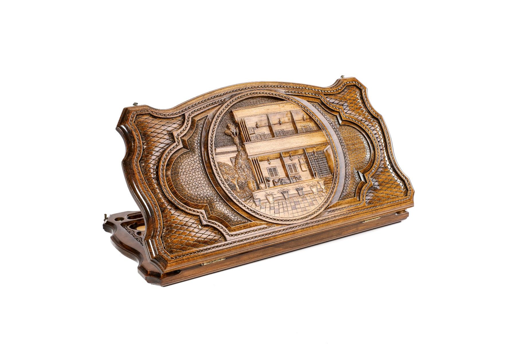 Backgammon with an original design border