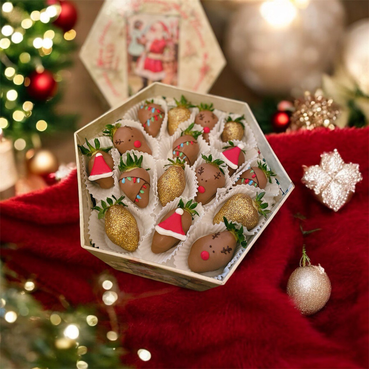 New Year’s box with strawberries
