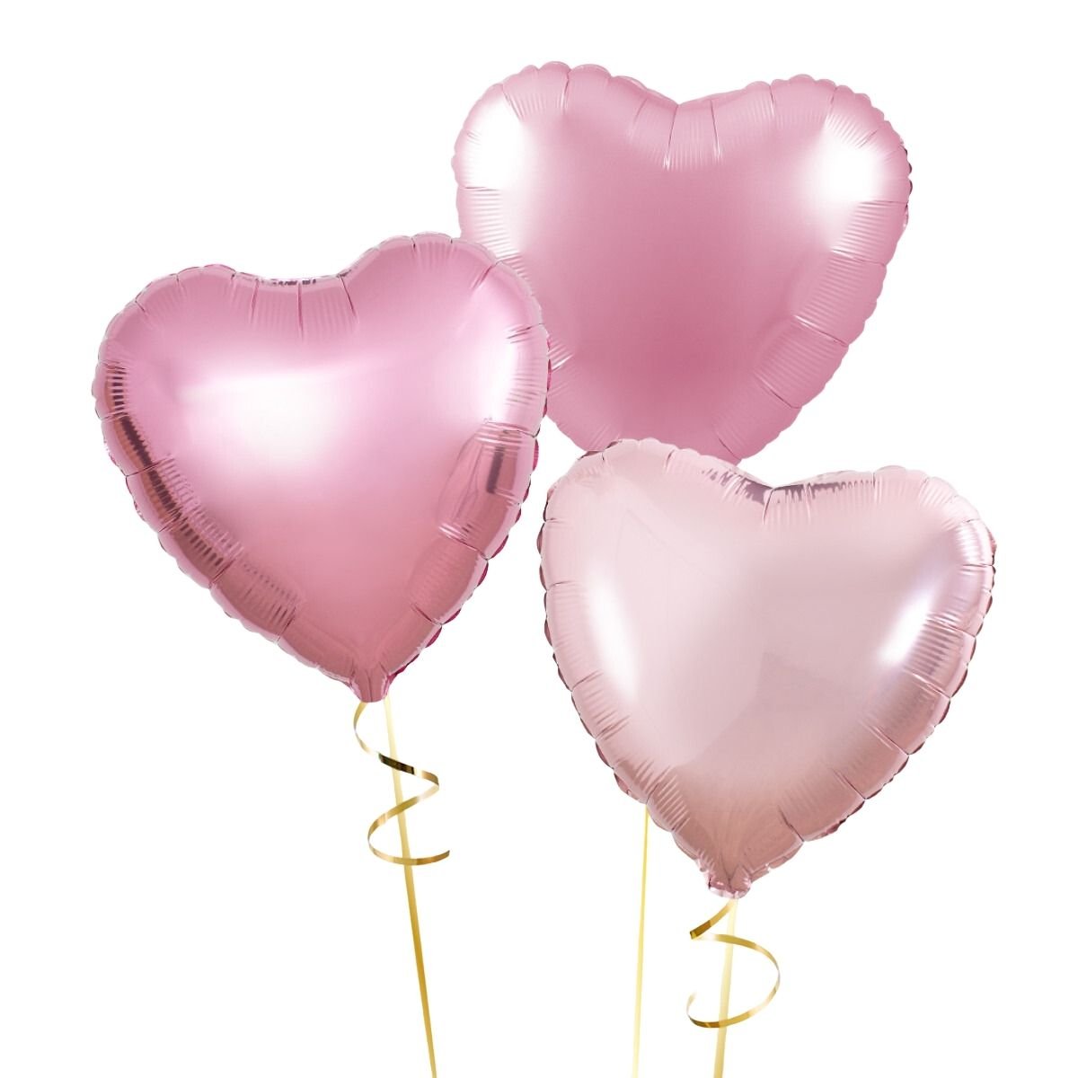 Три розовых гелиевых шарика