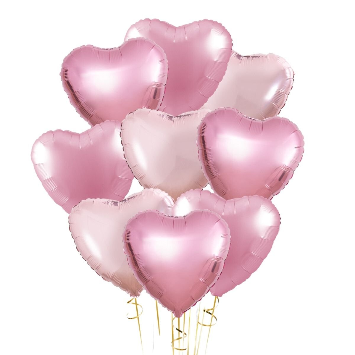 Розовые гелиевые шарики 9 штук