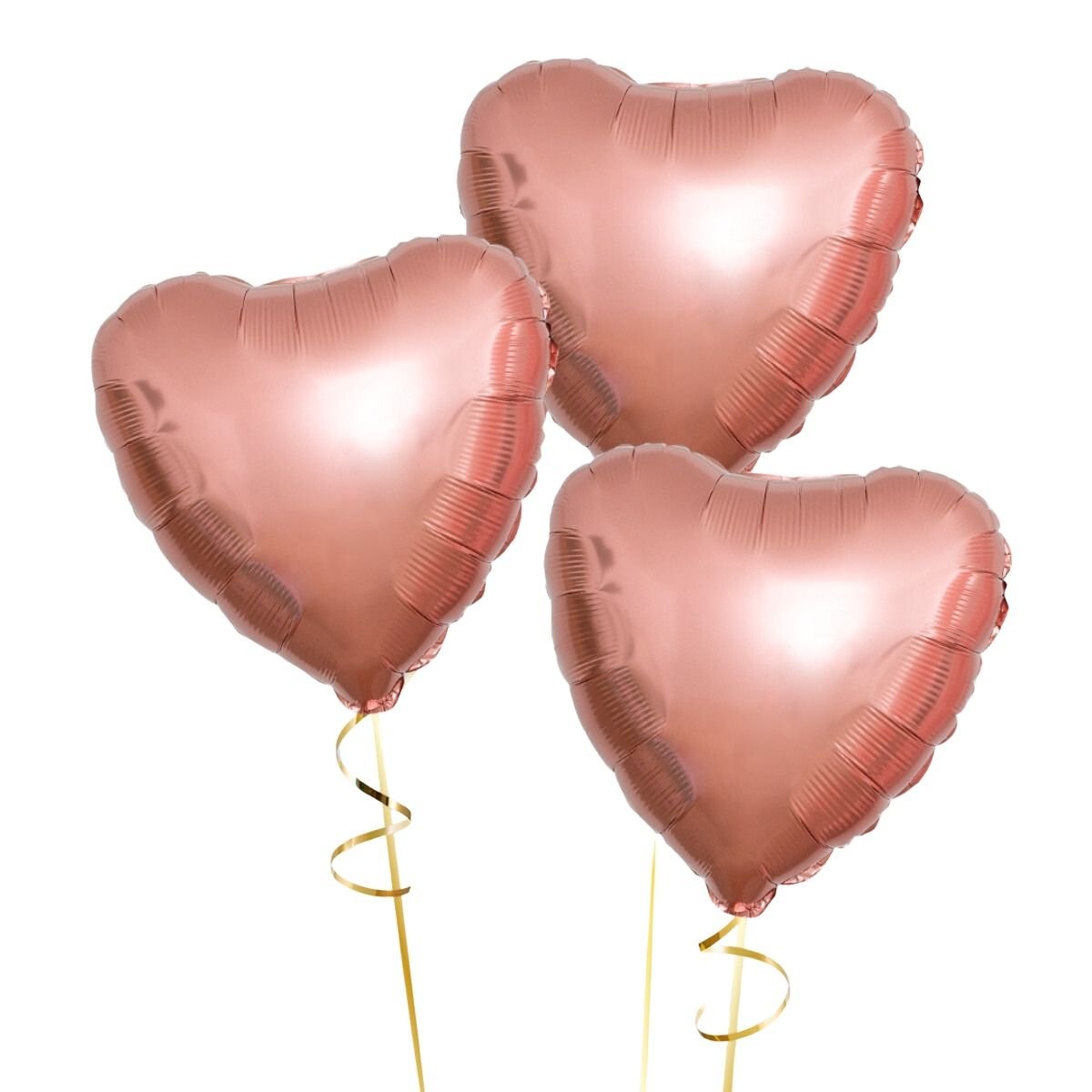 Три гелиевых шара из розового золота