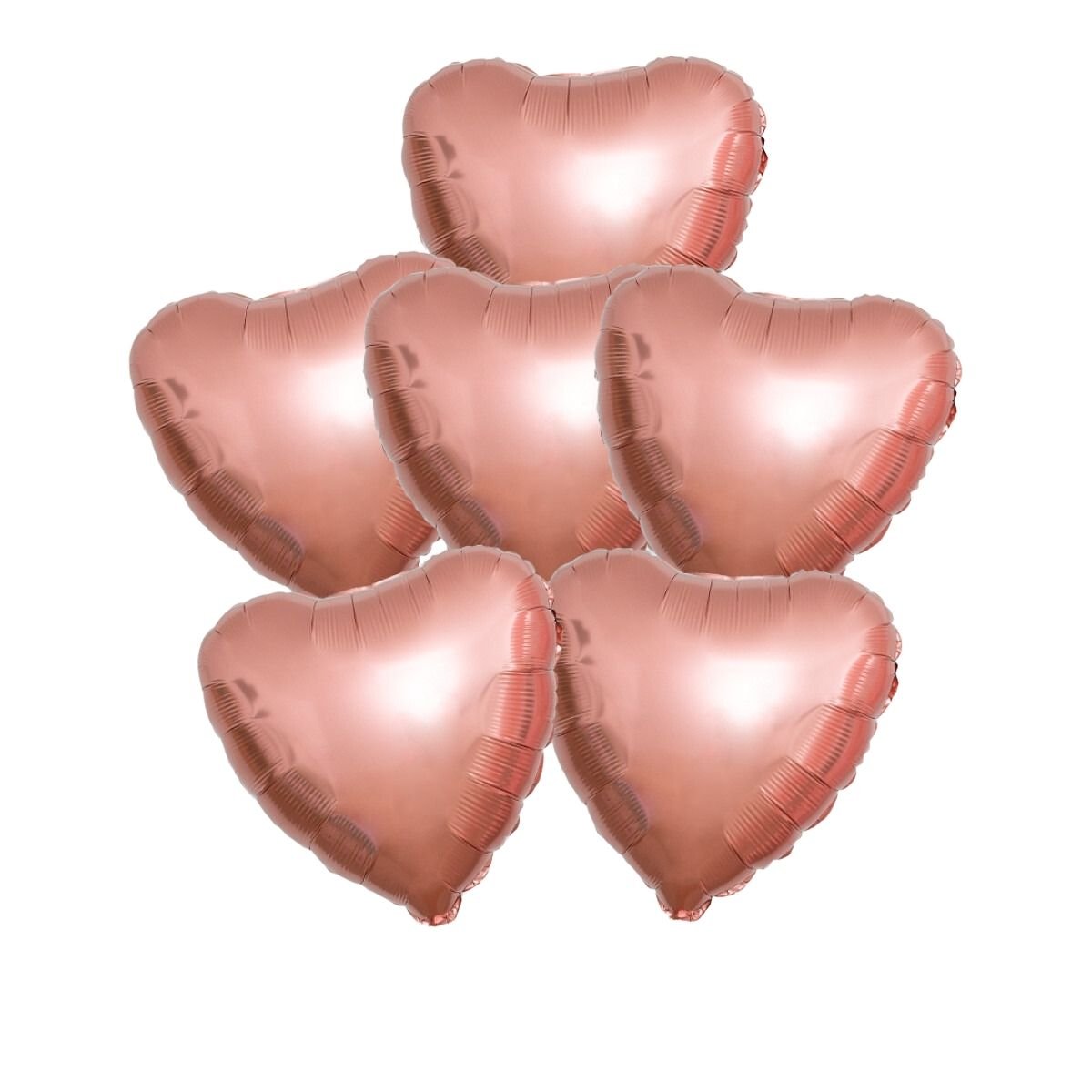 Гелиевые шары из розового золота, 6 штук