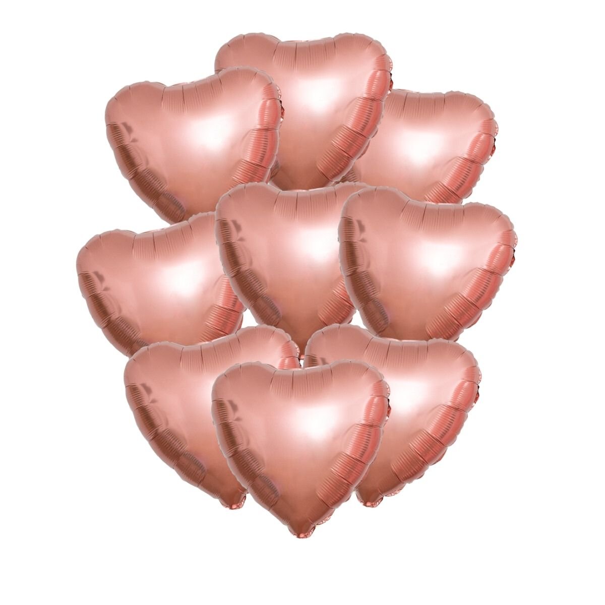 Гелиевые шары из розового золота, 9 штук