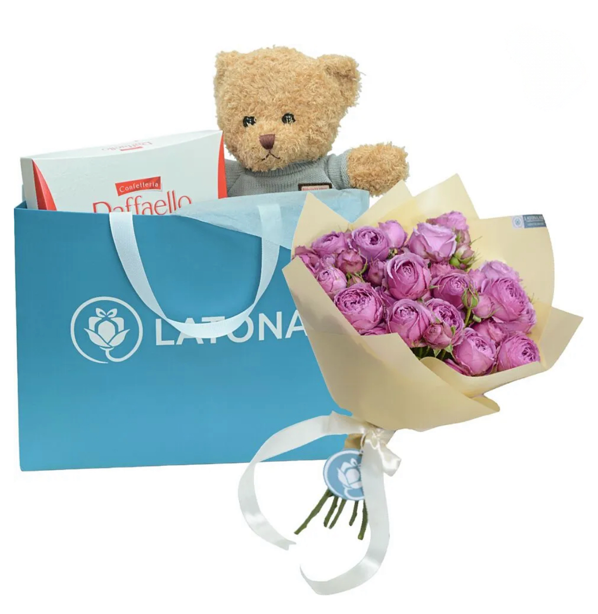 Gift Set ‹COMBO 2› with bouquet and bear