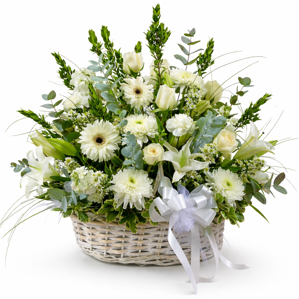 Корзина с траурными цветами