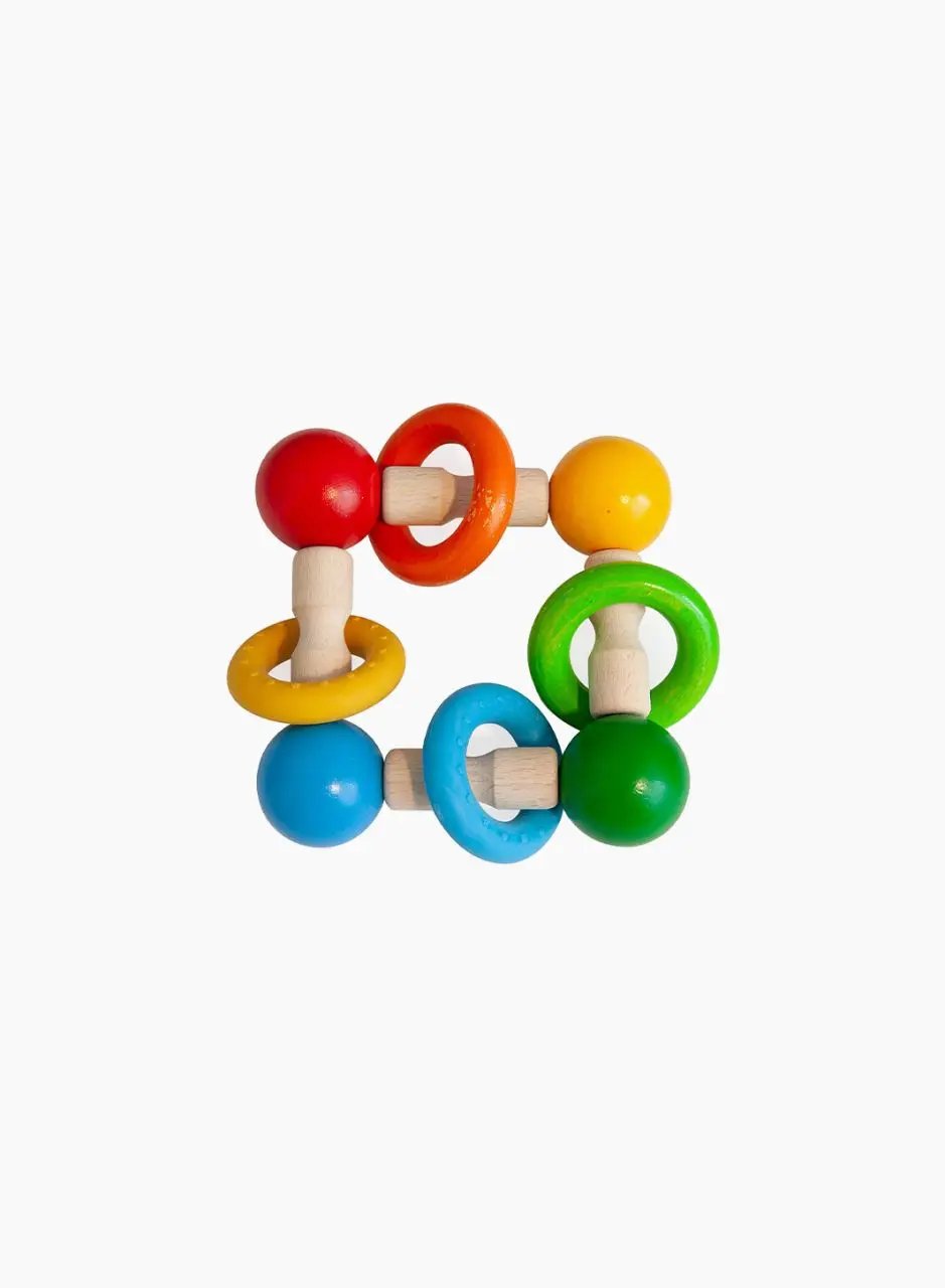 Multicolored ring stacking toy