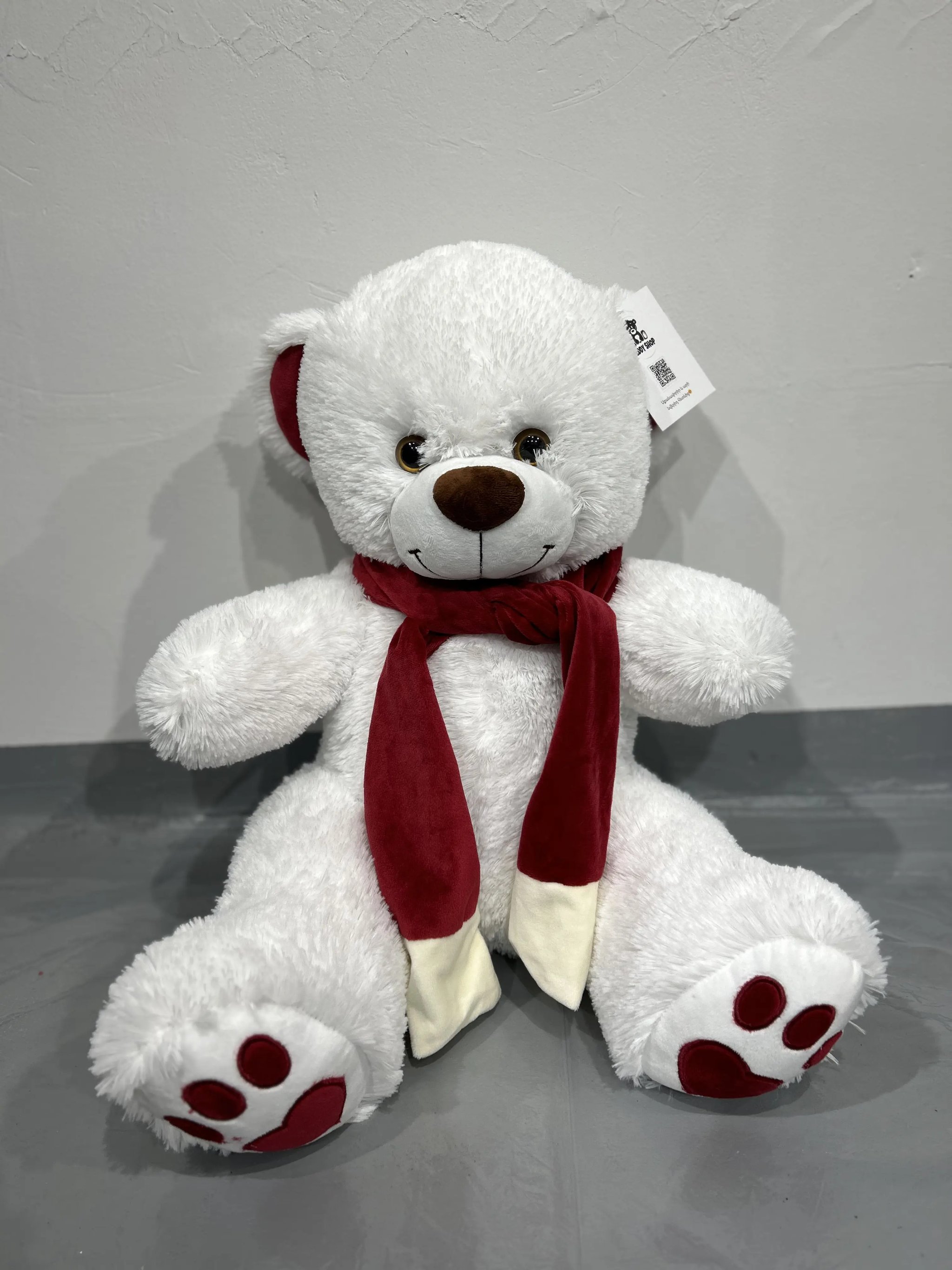 Soft teddy bear "Kelvin" milky color, 65 cm.