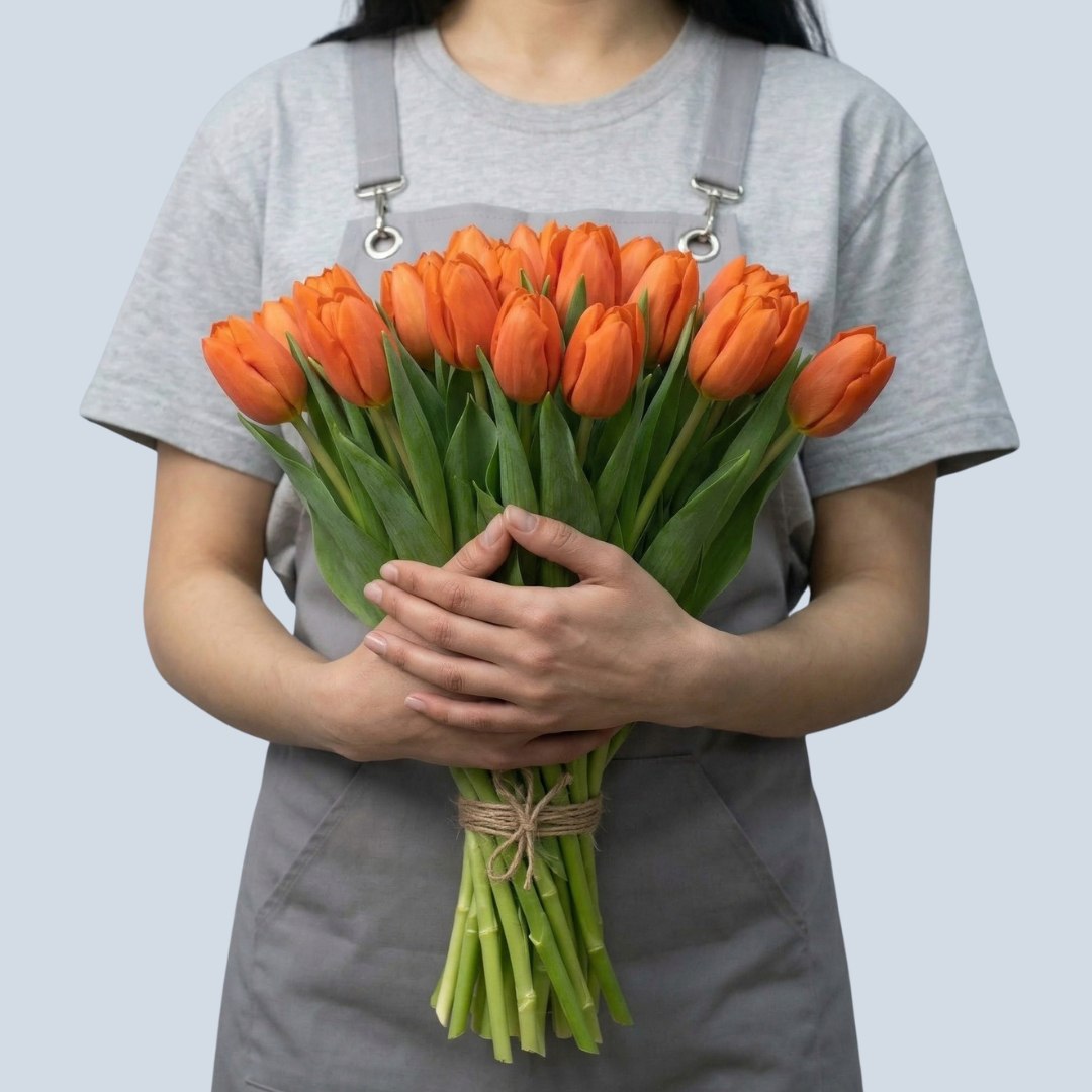 Orange tulips - 19 pcs