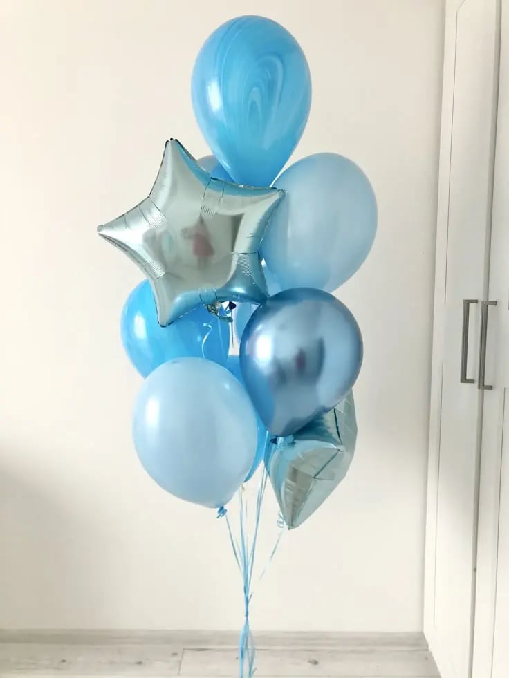 Balloons with helium gas, 9 pieces