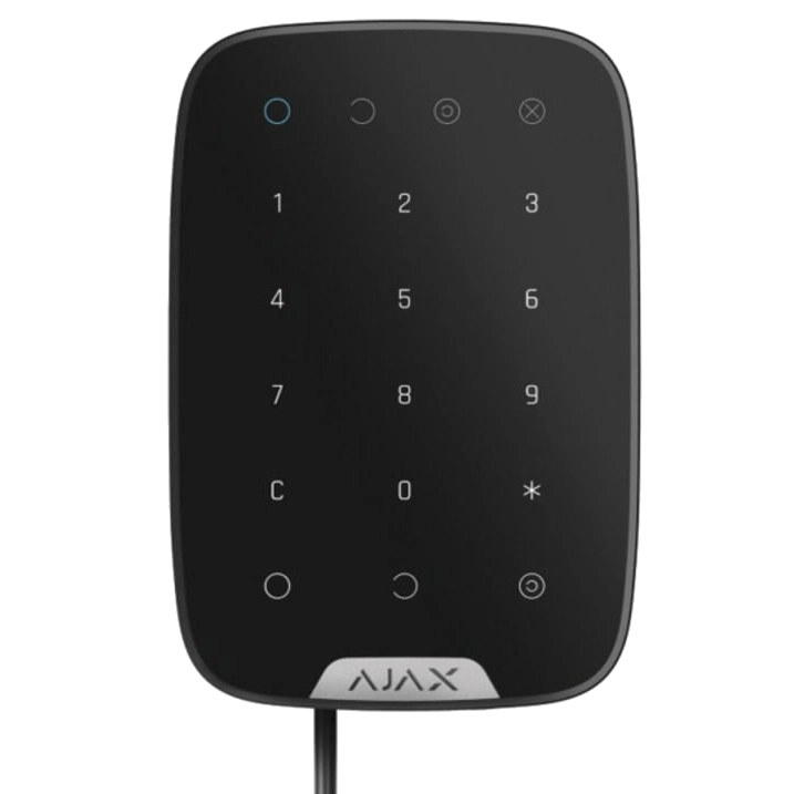 Wired touch keypad for arming and disarming, black Ajax Keypad Fibra