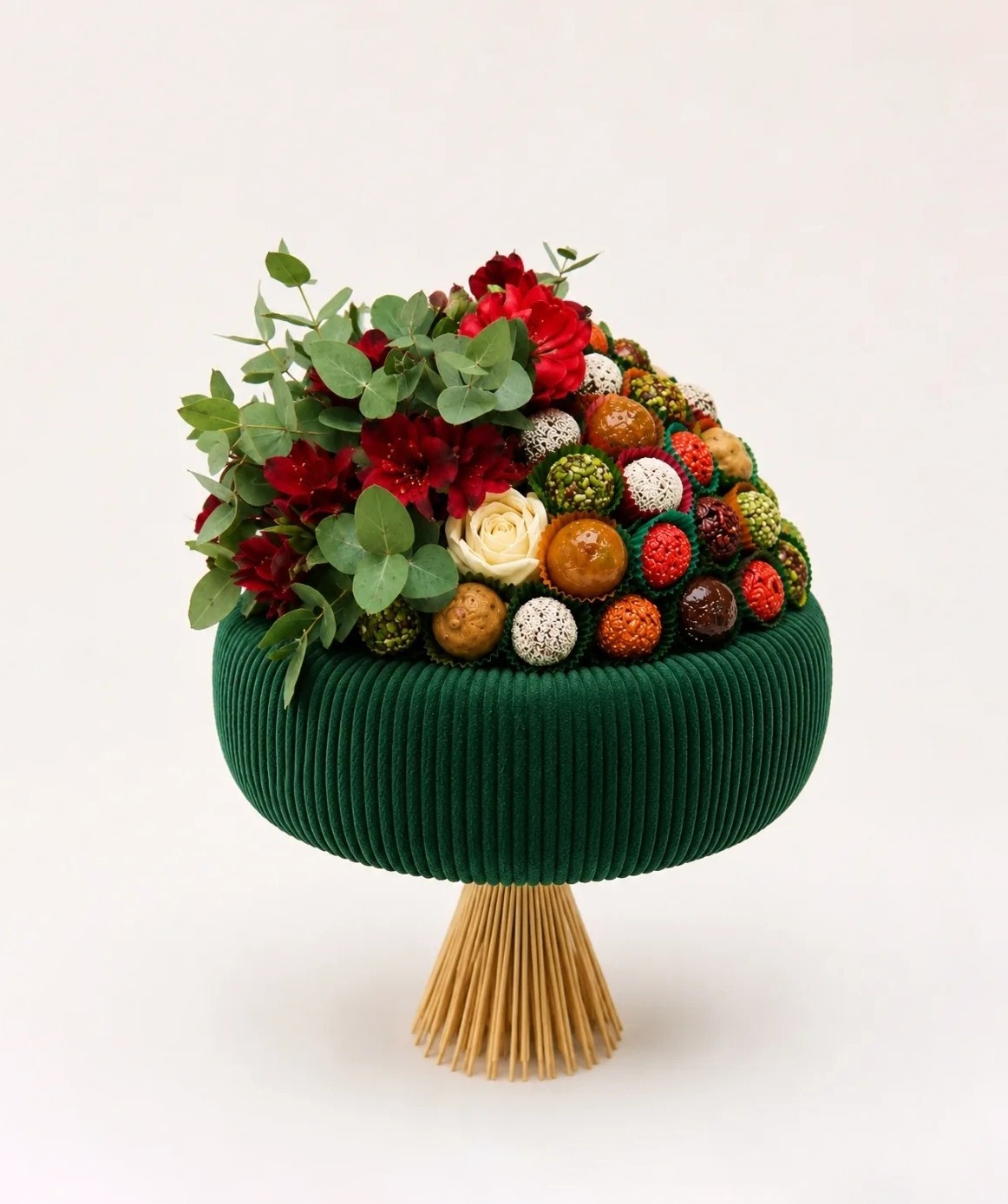 Composition with chocolate candies and flowers 9-GDA Academy EVN