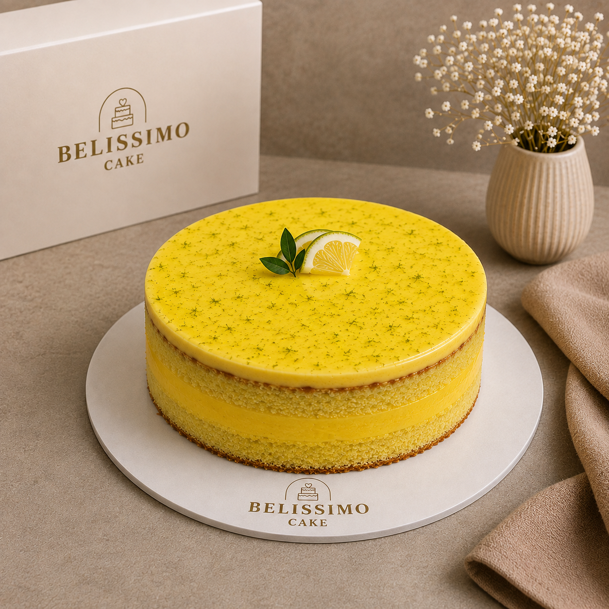 Lemon-lime cake for 12 people - Belissimo cake