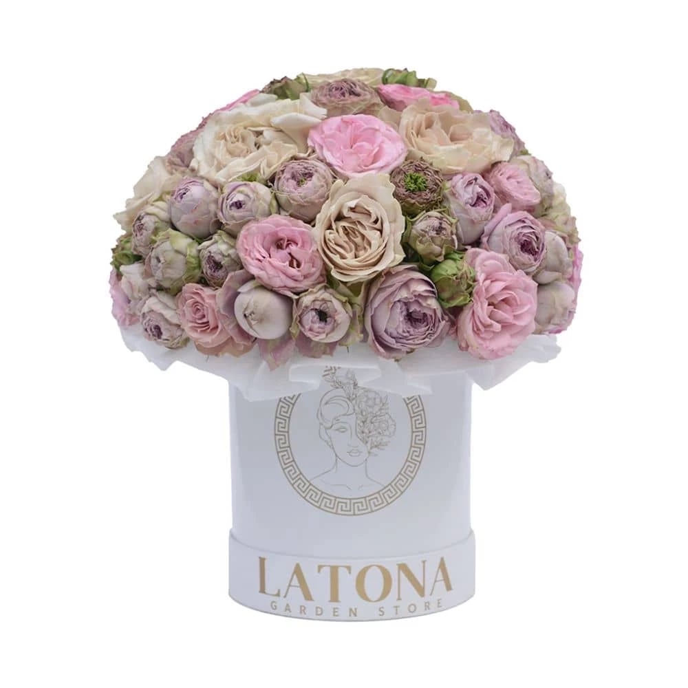 Flowers in a Box "Freya" with Peony Roses