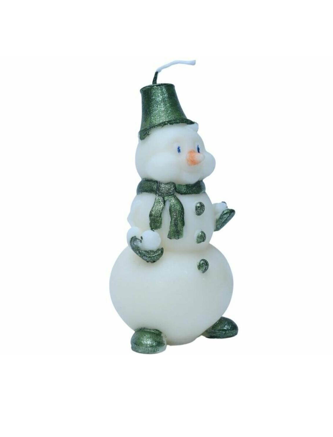 Scented candle "Snowman", green