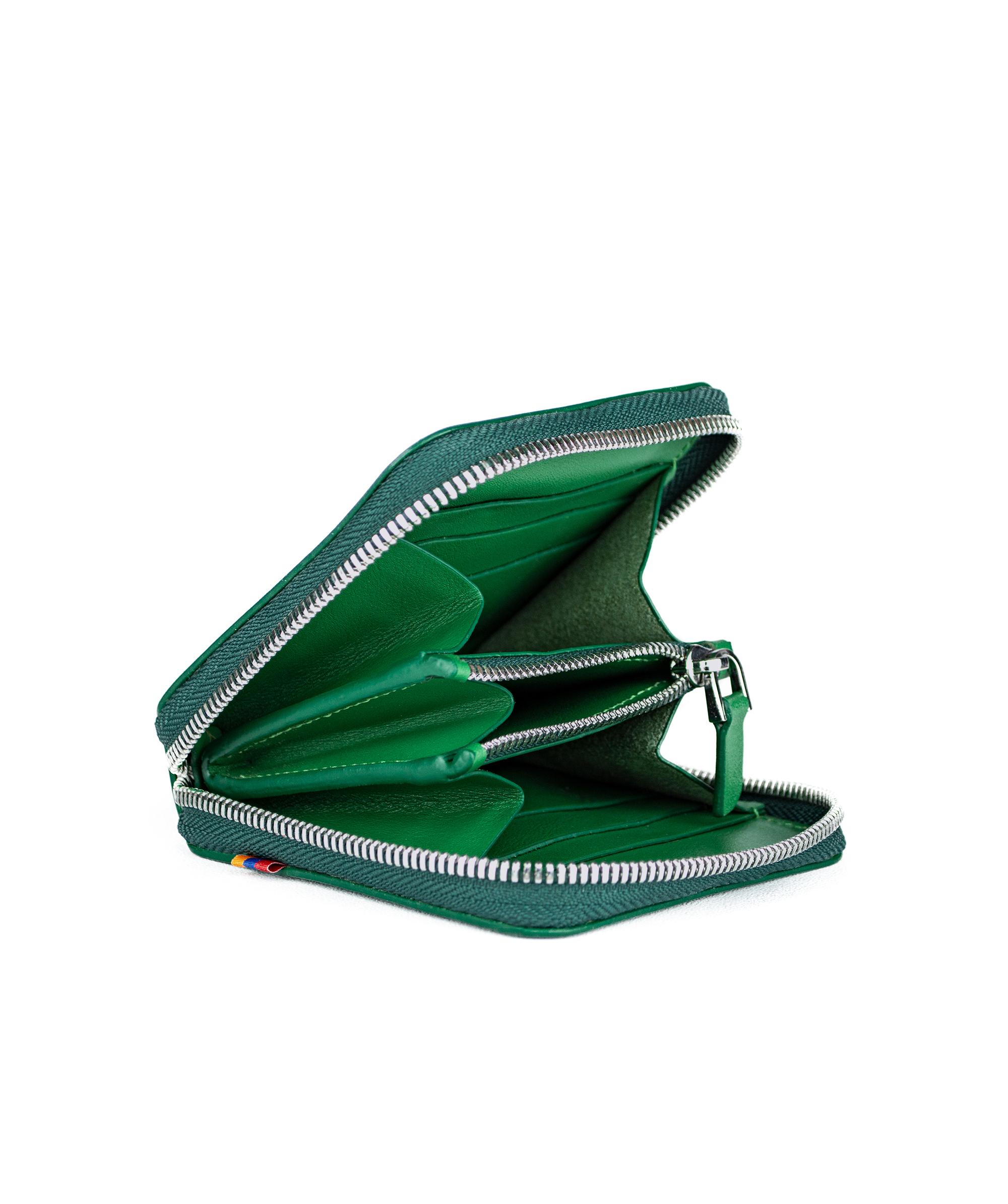 Wallet "Lambron" Green Ray Zipper Box