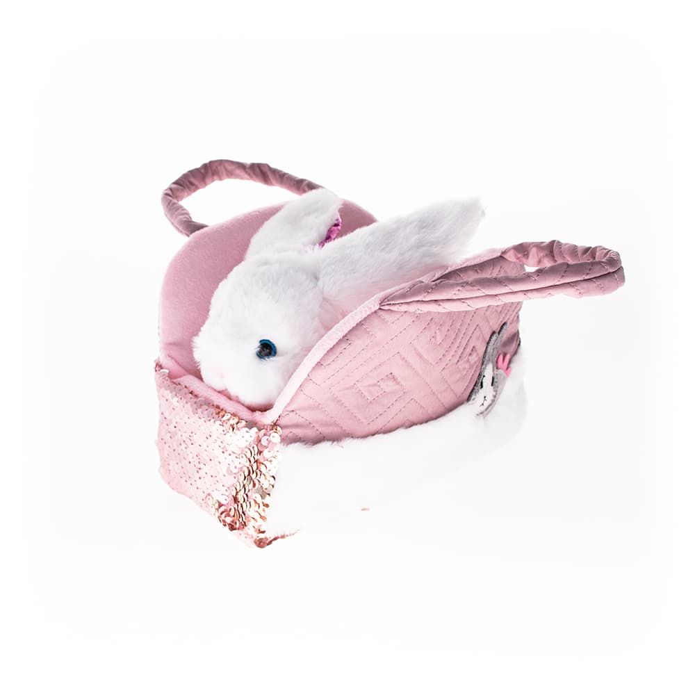 Soft toy bunny with a bag