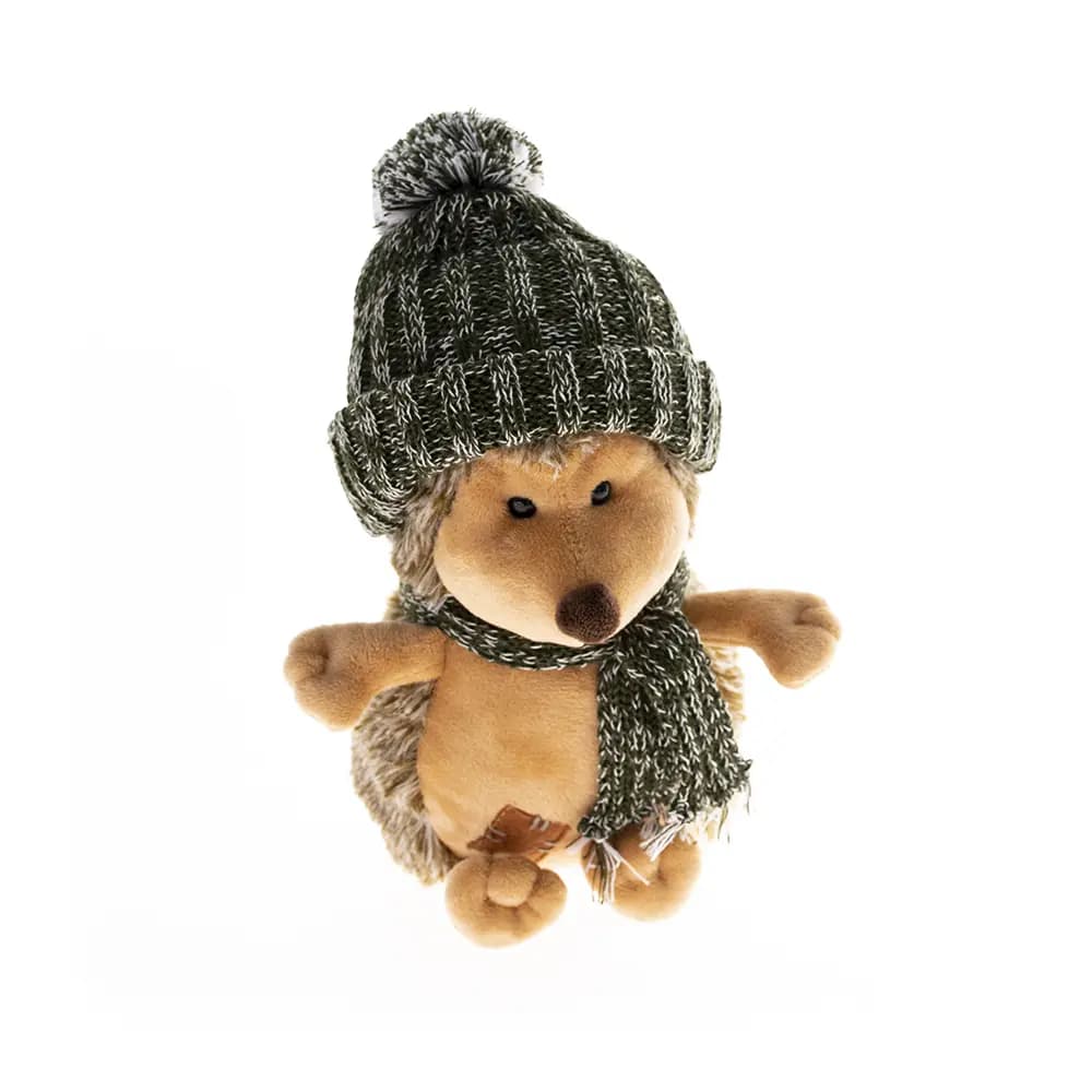 Soft toy hedgehog with a hat