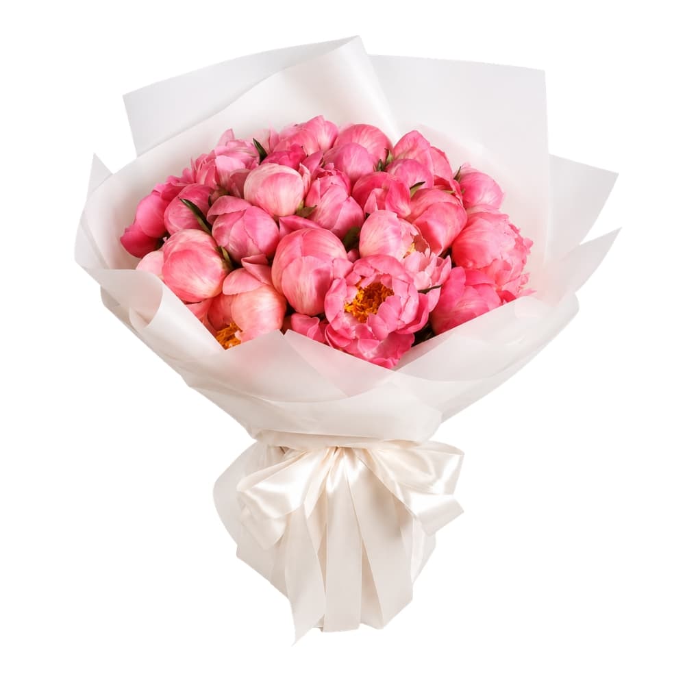 Bouquet of coral peonies