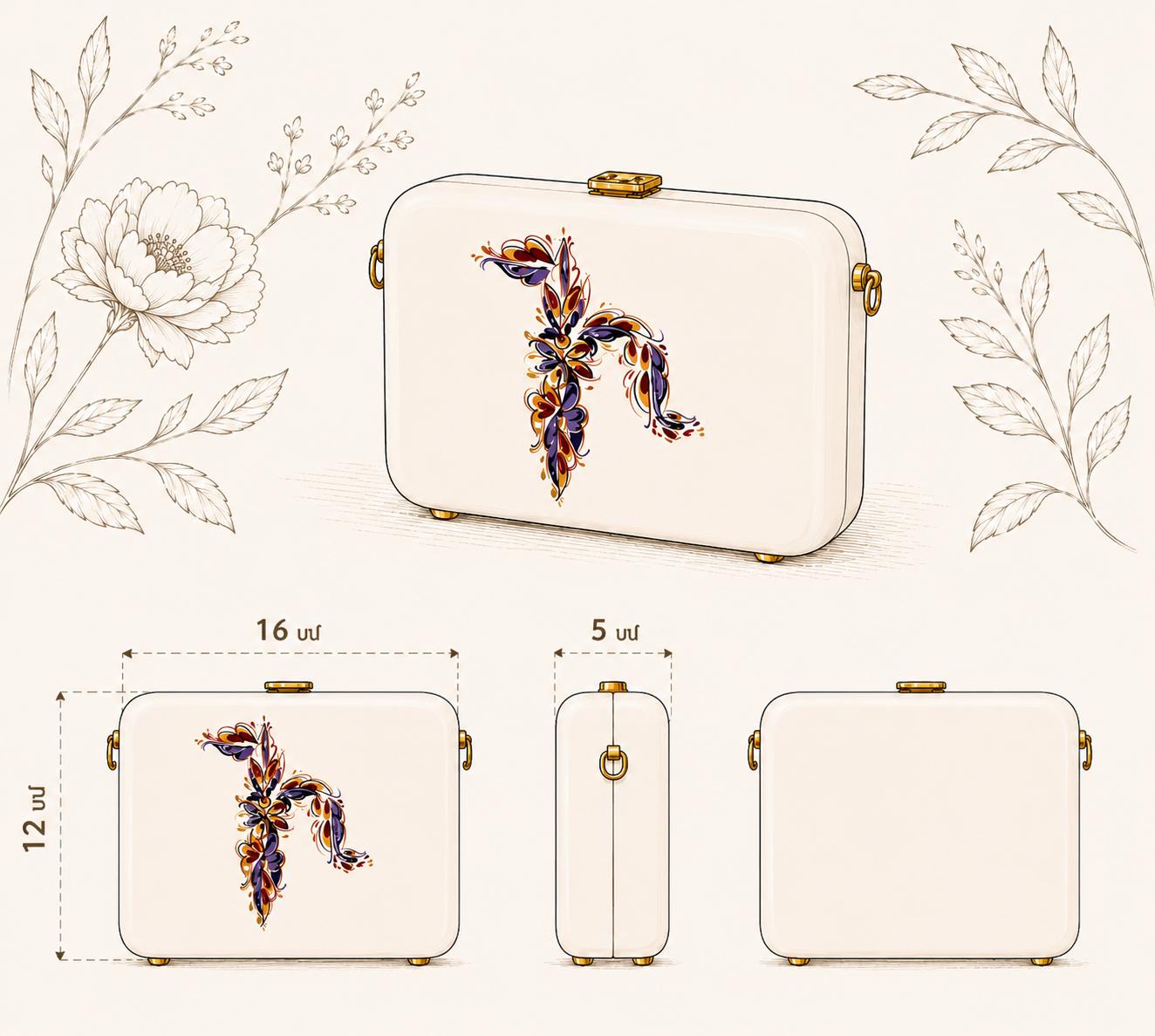 Bag Elegance I with bird letter - TD PRODUCT