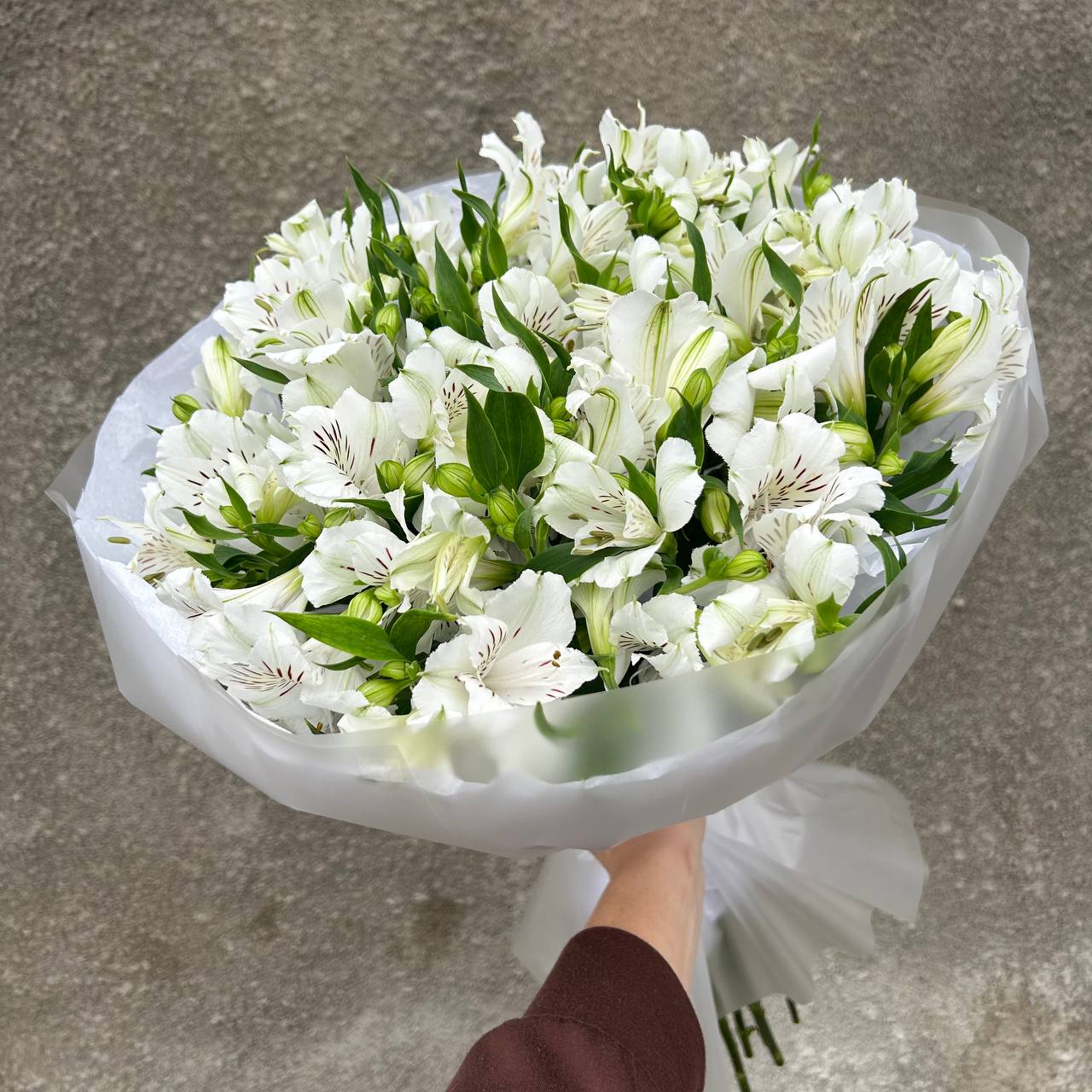 Bouquet of white alstroemerias
