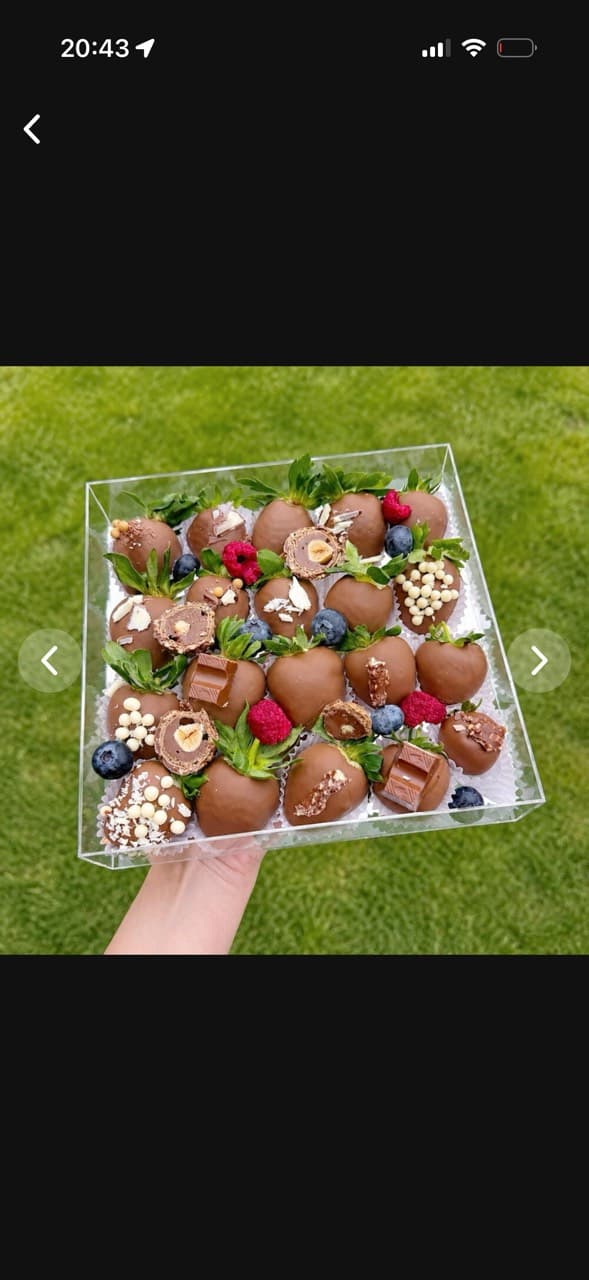 Клубника в шоколаде в праздничной коробке 🍓🍫