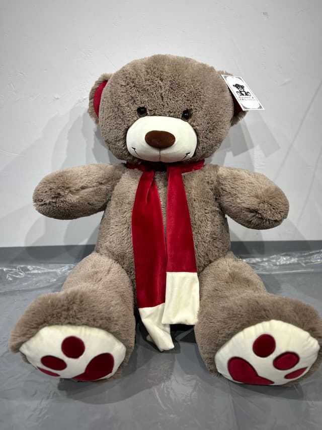 Soft teddy bear "Kelvin" dark brown, 110 cm.