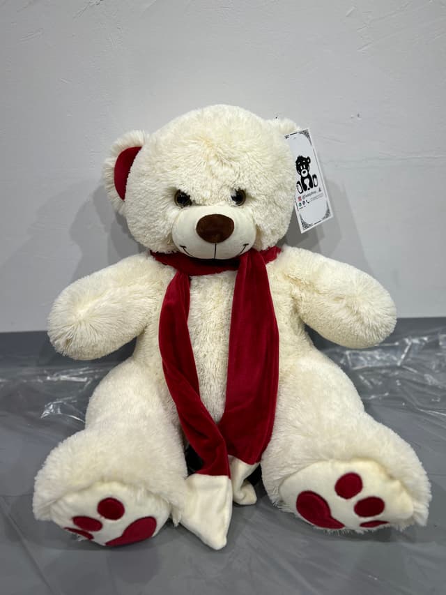 Soft teddy bear "Kelvin" white, 65 cm.