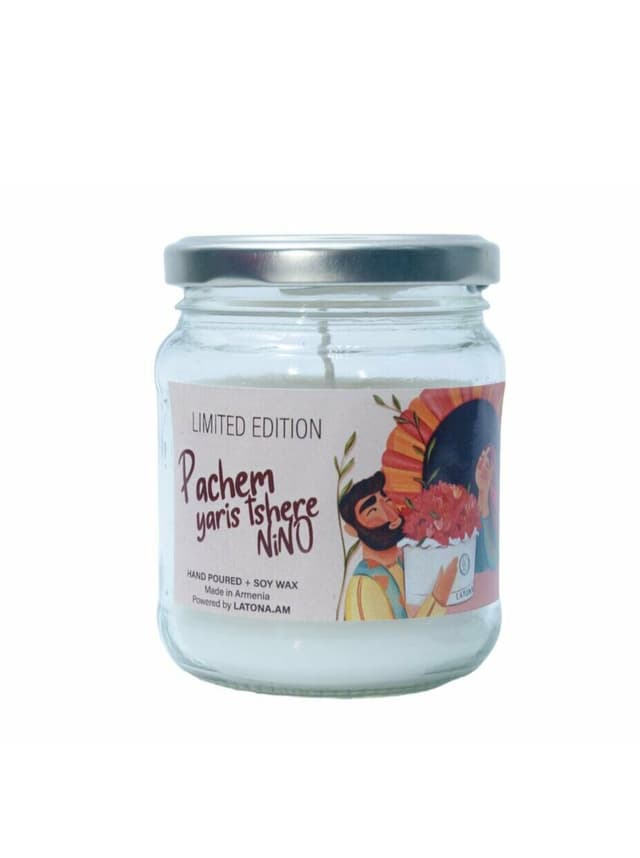 Vanilla scented candle in a glass