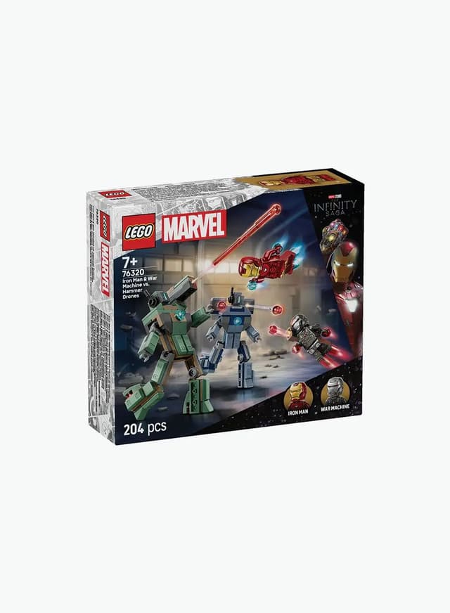 Конструкторская игра Marvel «Железный человек и Военная машина против дронов»
