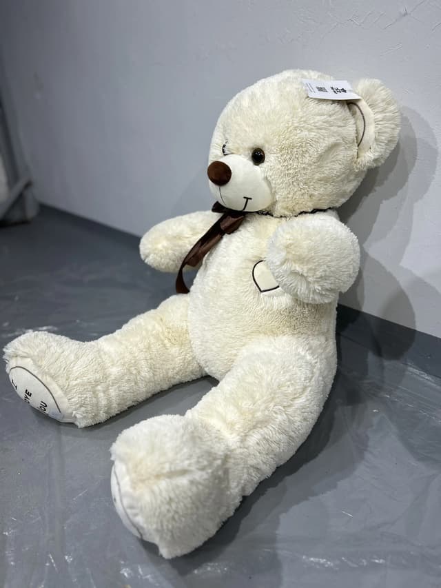 Soft teddy bear "Miki" in milky color, 90 cm.