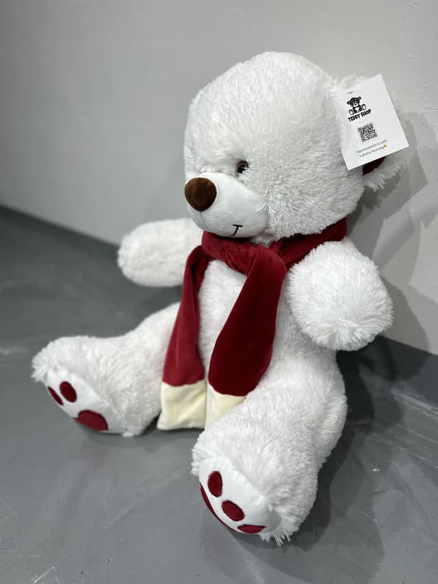Soft teddy bear "Kelvin" milk white, 65 cm.