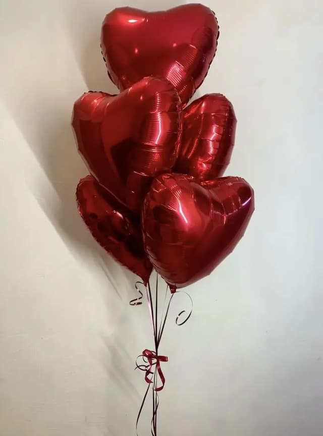 Balloon with helium gas, heart-shaped, 5 pcs - Flor de Star