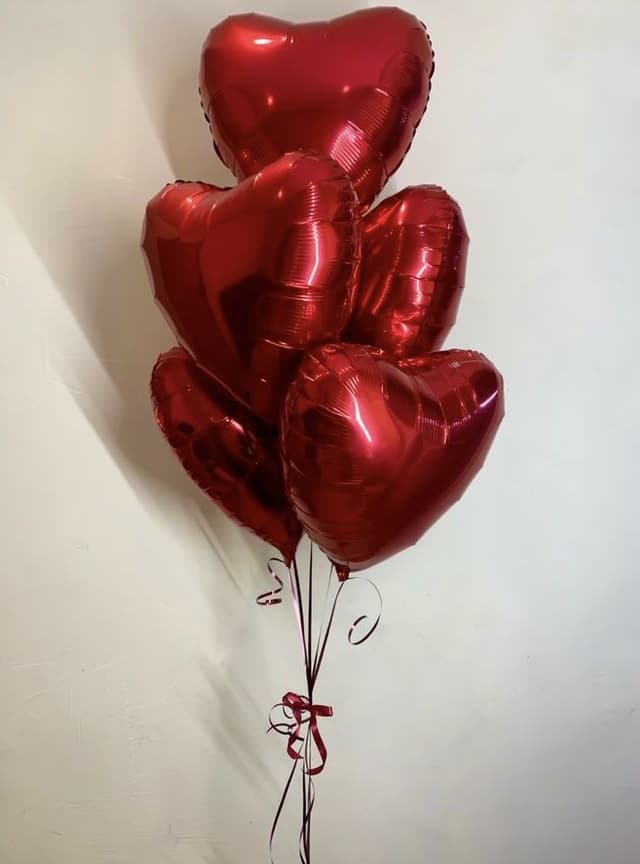Balloon with helium gas, heart-shaped, 5 pcs - Flor de Star