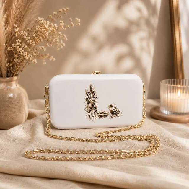 Bag Elegance L with bird letter, nude color - TD PRODUCT