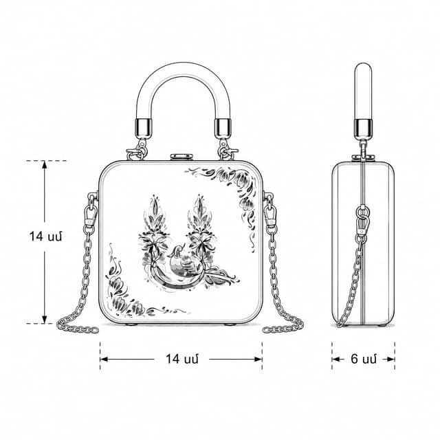 Bag Amaras with letter A in bird-shaped script - TD PRODUCT