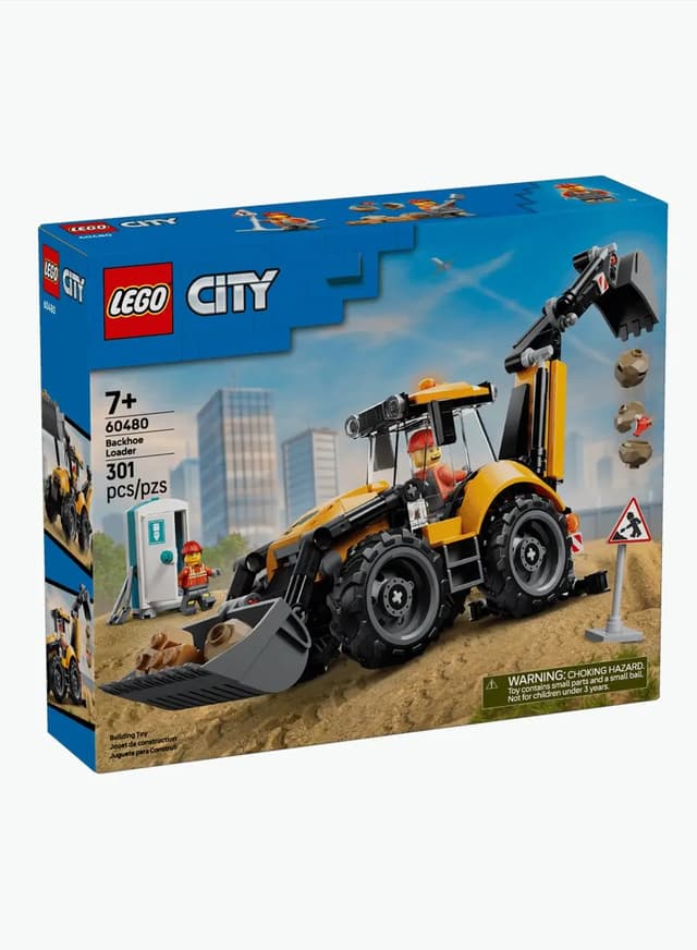 Конструкторская игра City «Жёлтый экскаватор-погрузчик»