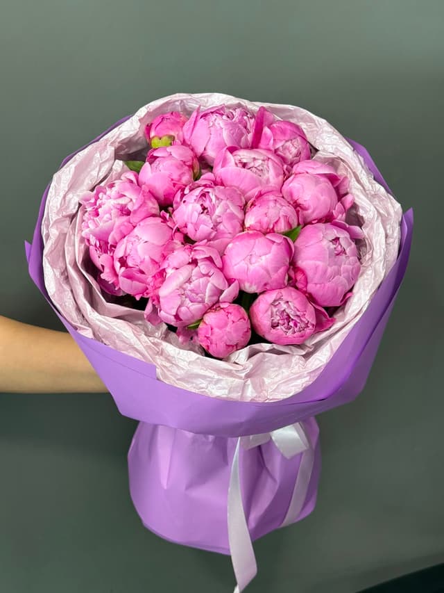 Ծաղկեփունջ վարդագույն Պիոն - Flower Lab