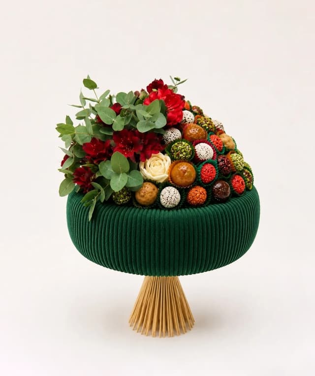Composition with chocolate candies and flowers 9-GDA Academy EVN