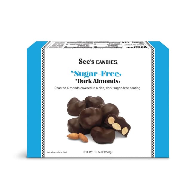 Шоколадный набор SugarFree Dark Almonds 284 г - See's Candies
