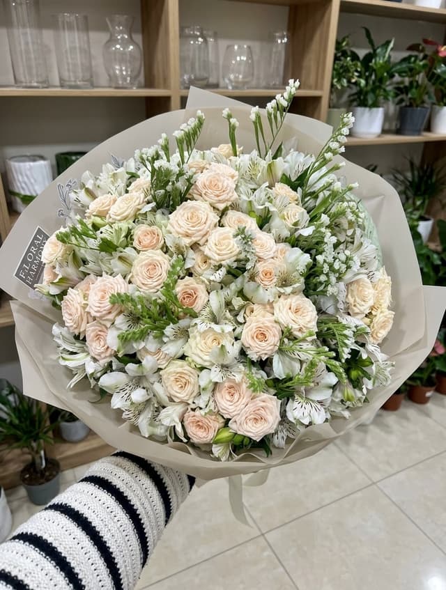 Bouquet with spray roses and limonium - FIORI FLOWERS