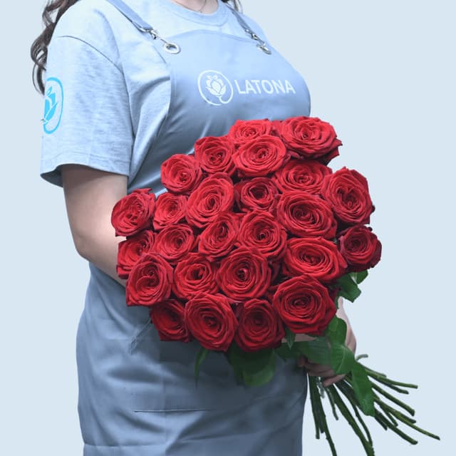 Букет с красными розами (25 стеблей)